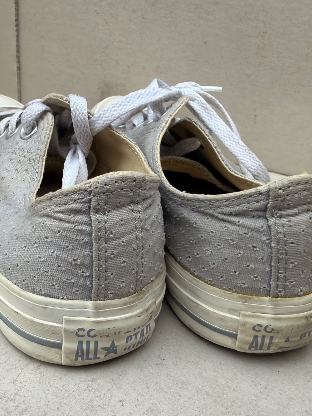 Vintage Converse Chuck Taylors. Light Blue Grey Canvas Low-Tops. - Picture 4 of 5
